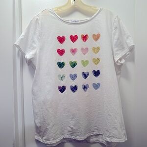 For The Republic Cotton tshirt with colorful hearts